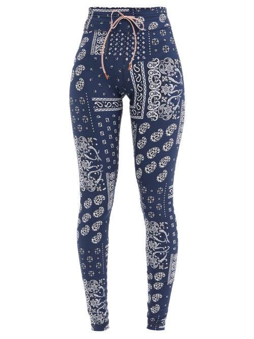 Matchesfashion.com The Upside - Bandana Paisley-print Stretch-jersey Leggings - Womens - Blue White