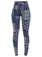 Matchesfashion.com The Upside - Bandana Paisley-print Stretch-jersey Leggings - Womens - Blue White