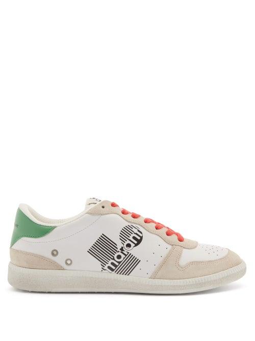 Matchesfashion.com Isabel Marant - Bulian Logo-print Leather Trainers - Womens - Green White