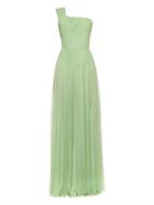Elie Saab Asymmetric Silk-georgette Gown