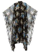 Matchesfashion.com Erdem - Darence Carnation-print Silk-voile Dress - Womens - Black Print