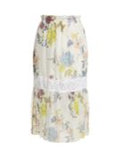 See By Chloé Floral Paper-bag Midi Skirt