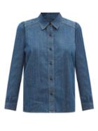 A.p.c. - Margot Puff-sleeve Chambray Shirt - Womens - Indigo