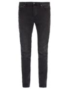 Matchesfashion.com Valentino - Distressed Stretch Denim Jeans - Mens - Dark Grey