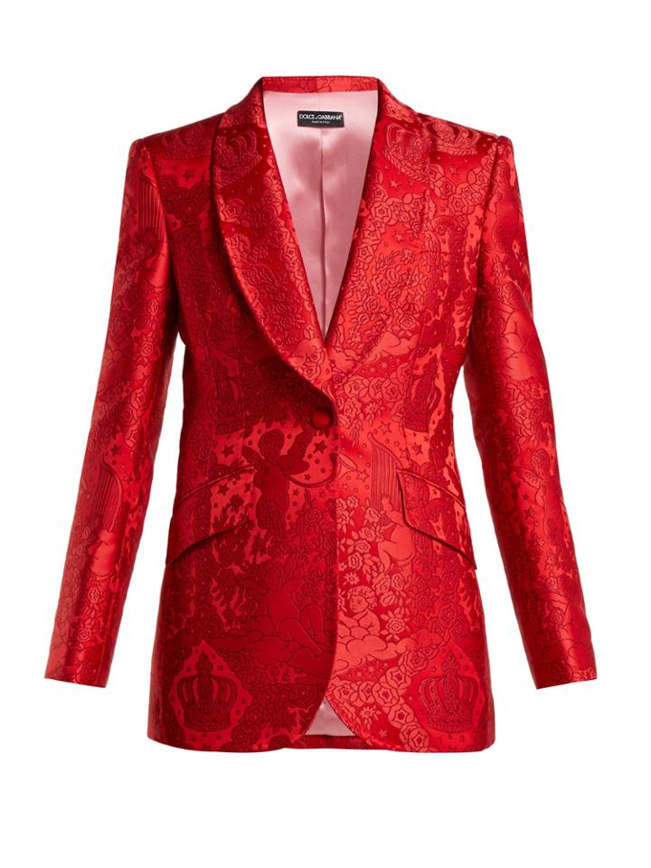 Dolce & Gabbana Single-breasted Cherub Jacquard Blazer