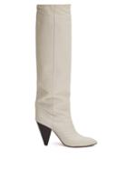 Matchesfashion.com Isabel Marant - Loens Slouchy Knee-high Leather Boots - Womens - White