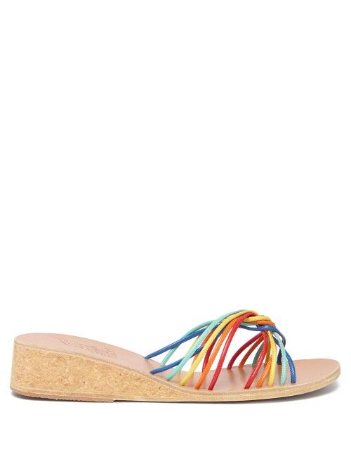 Matchesfashion.com Ancient Greek Sandals - Rodopi Leather Wedges - Womens - Multi