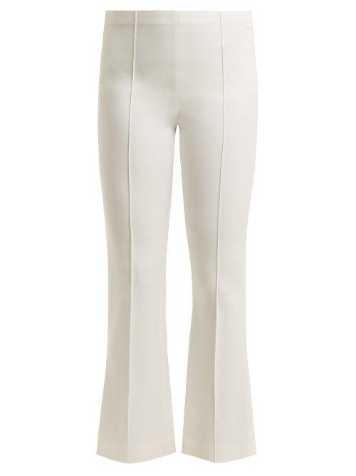Matchesfashion.com The Row - Beca Pintucked Kick Flare Crepe Trousers - Womens - Ivory