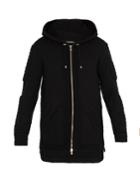 Balmain Contrast-panel Wool-blend Hooded Top