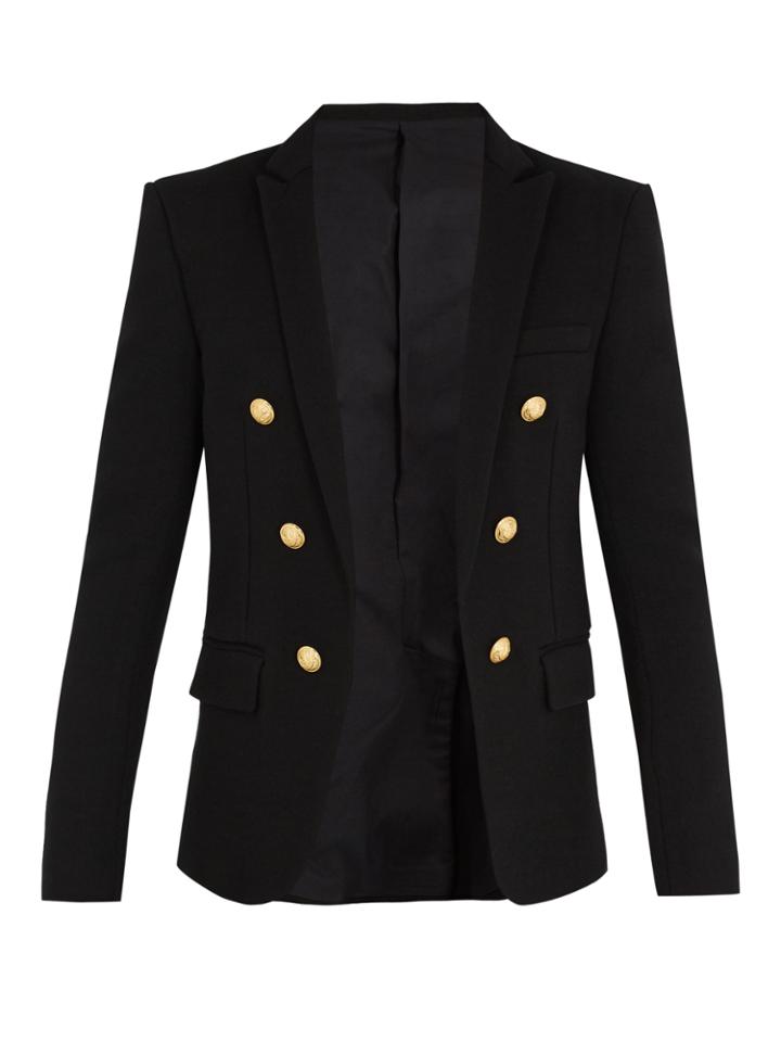 Balmain Button-detail Wool Blazer