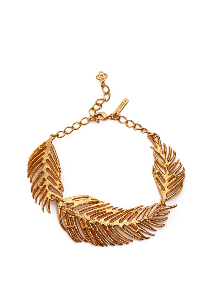 Oscar De La Renta Palm Leaf Necklace