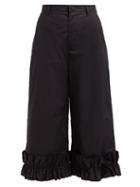 Matchesfashion.com 6 Moncler Noir Kei Ninomiya - High Rise Ruffled Cotton Culottes - Womens - Black