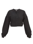 Lemaire - Balloon-sleeve Cropped Cardigan - Womens - Black