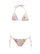 Matchesfashion.com Etro - Ibiza Paisley-print Triangle Bikini - Womens - White Multi
