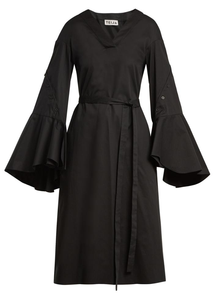 Teija Tie-waist Cotton-poplin Dress