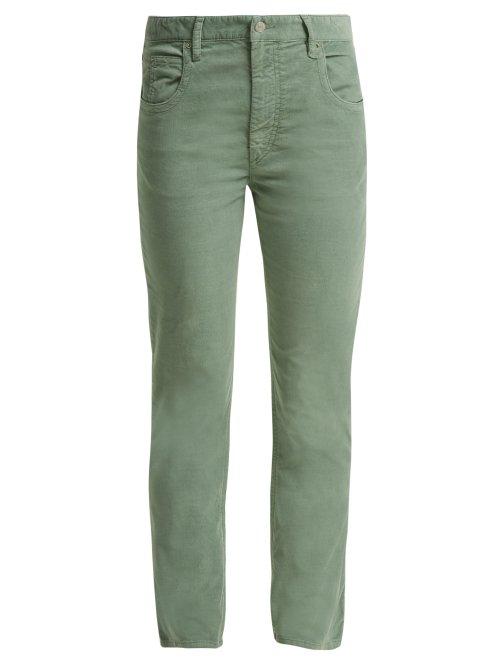 Matchesfashion.com Isabel Marant Toile - Aliff Stretch Cotton Blend Corduroy Trousers - Womens - Khaki