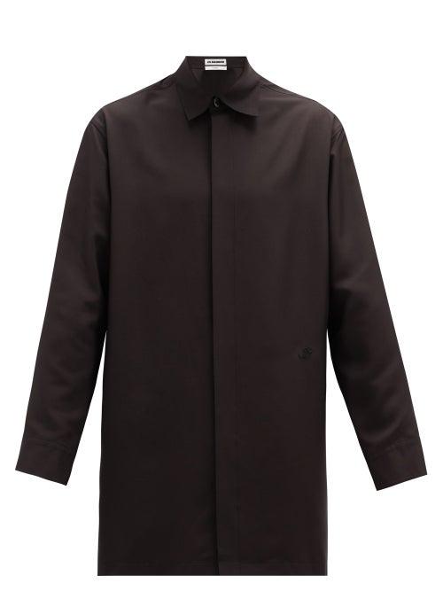 Matchesfashion.com Jil Sander - Tuesday P.m. Buttoned-sides Silk-poplin Shirt - Mens - Black