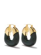 Lizzie Fortunato - The Organic Gold-plated Hoop Earrings - Womens - Green