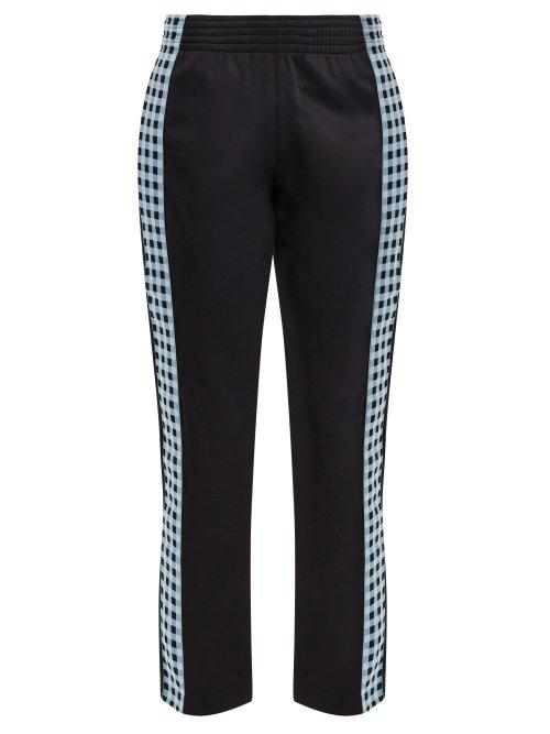 Matchesfashion.com Wales Bonner - Checked Seam Track Pants - Womens - Black Blue