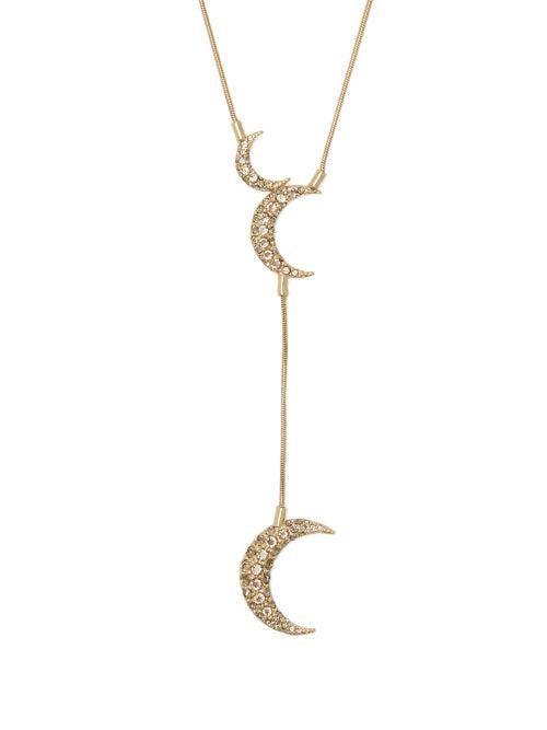 Matchesfashion.com Isabel Marant - Crystal Embellished Crescent Moon Necklace - Womens - Gold