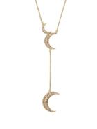 Matchesfashion.com Isabel Marant - Crystal Embellished Crescent Moon Necklace - Womens - Gold