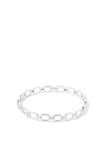 Mens Fine Jewellery Shay - Square-link Diamond & 18kt White-gold Bracelet - Mens - Silver