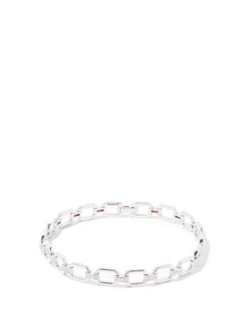 Mens Fine Jewellery Shay - Square-link Diamond & 18kt White-gold Bracelet - Mens - Silver