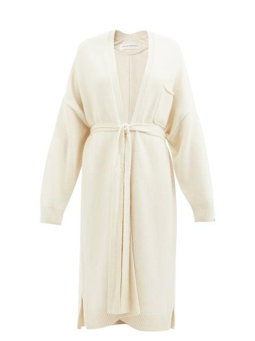 Extreme Cashmere - No. 195 Belted Longline Cashmere Wrap Cardigan - Womens - Ivory