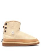 Matchesfashion.com Suicoke - Lace-up Heel Faux-leather Boots - Womens - Beige