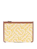 Matchesfashion.com Burberry - Phyllis Logo-print Leather-trimmed Canvas Pouch - Womens - Orange Multi