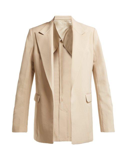 Matchesfashion.com Helmut Lang - Oversized Single Breasted Twill Blazer - Womens - Beige