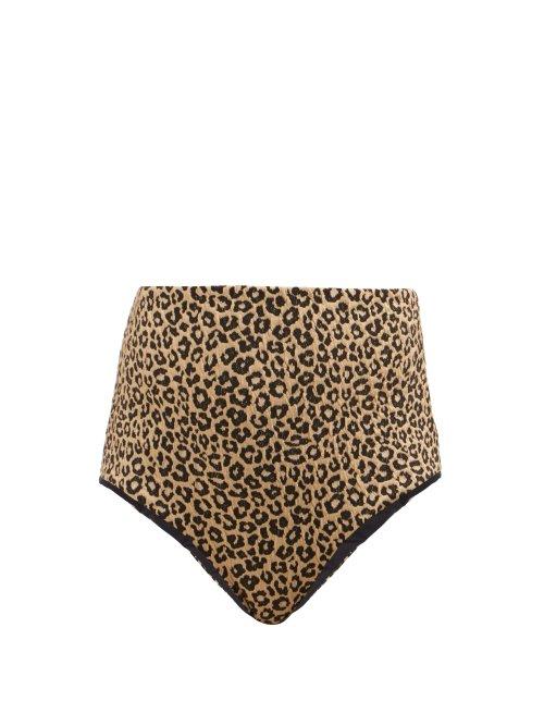 Matchesfashion.com Mara Hoffman - Lydia Leopard Print High Rise Bikini Briefs - Womens - Leopard