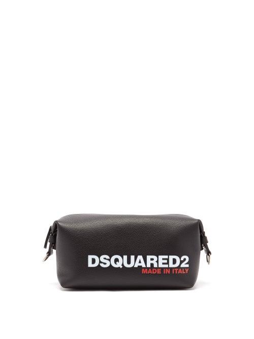 Matchesfashion.com Dsquared2 - Logo-debossed Leather Wash Bag - Mens - Black