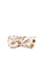 Matchesfashion.com Gucci - Floral Print Silk Twill Headband - Womens - White