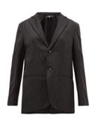 Matchesfashion.com Edward Crutchley - Single Breasted Chalk Striped Wool Twill Blazer - Womens - Black