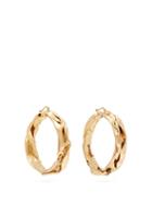 Matchesfashion.com Jil Sander - Crinkle Effect Gold Tone Hoop Earrings - Womens - Gold