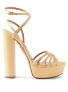 Aquazzura - Very Claire 140 Canvas Platform Sandals - Womens - Beige
