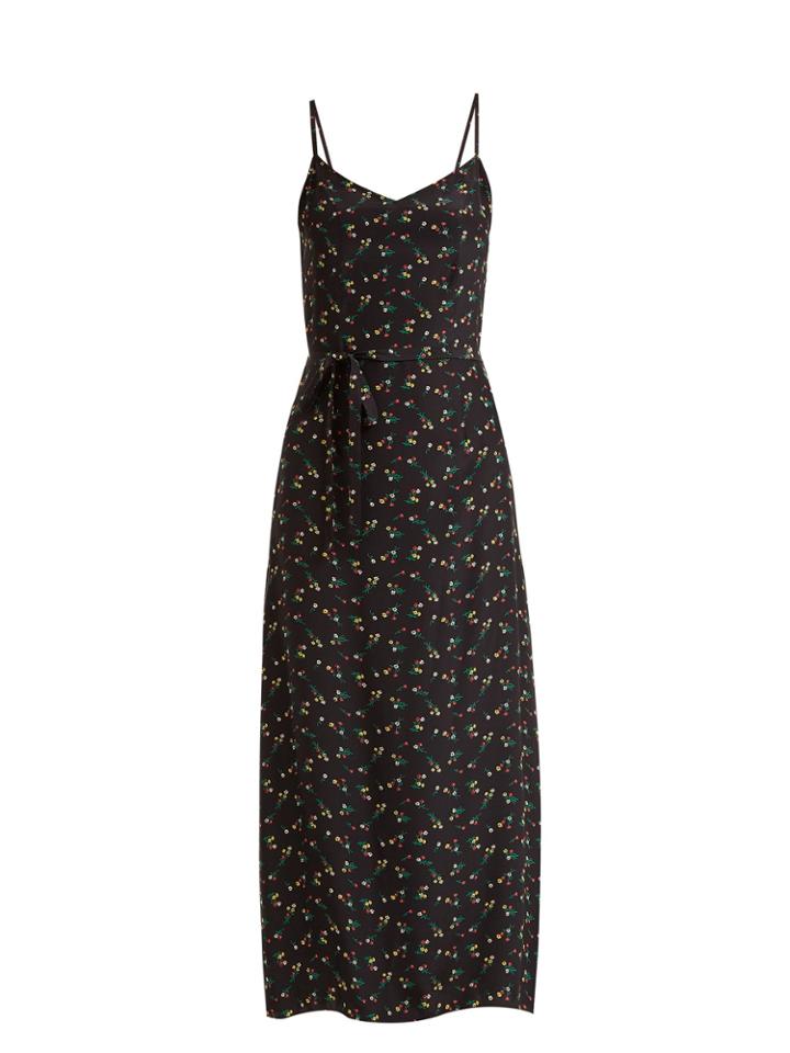 Hvn Josephine Floral-print Silk Slip Dress