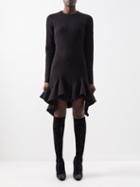 Givenchy - Ruffled Punto-milano Knit Dress - Womens - Black