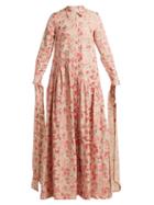 Matchesfashion.com Osman - Evaline Embroidered Linen Dress - Womens - Pink Multi