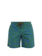 Matchesfashion.com Charvet X Thorsun - Brushstroke-print Shell Swim Shorts - Mens - Green