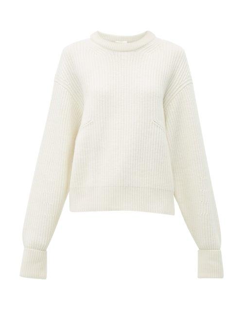 Matchesfashion.com Chlo - Ribbed Wool Blend Sweater - Womens - Ivory