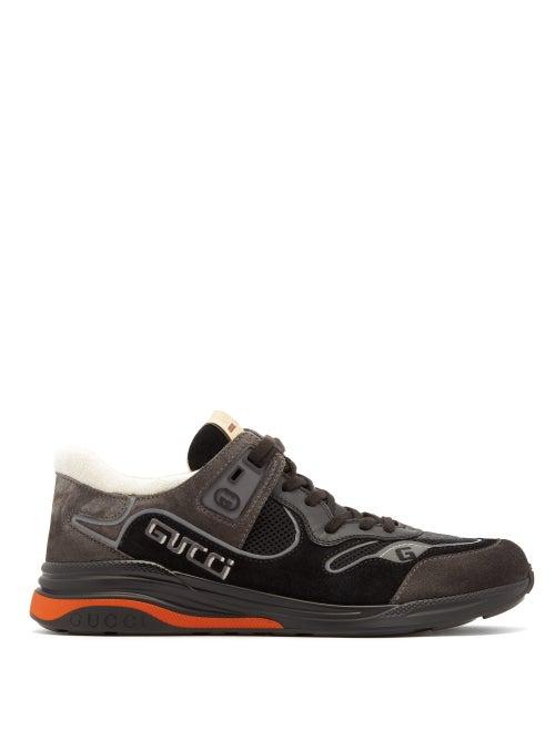 Matchesfashion.com Gucci - Ultrapace Distressed Suede Trainers - Mens - Black