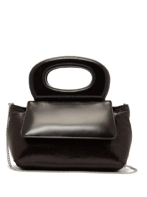 Matchesfashion.com Lemaire - Cabas Mini Leather Trim Coated Canvas Handbag - Womens - Dark Brown