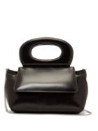 Matchesfashion.com Lemaire - Cabas Mini Leather Trim Coated Canvas Handbag - Womens - Dark Brown