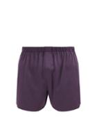 Matchesfashion.com Ludovic De Saint Sernin - Boxer Silk-satin Shorts - Mens - Dark Purple