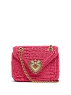 Matchesfashion.com Dolce & Gabbana - Devotion Crocheted Faux-raffia Mini Shoulder Bag - Womens - Pink