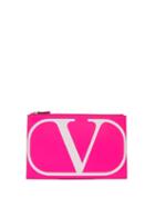 Matchesfashion.com Valentino Garavani - V-logo Leather Pouch - Womens - Pink