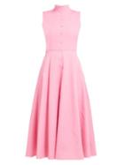 Matchesfashion.com Emilia Wickstead - Sheila Panelled Cloqu Midi Dress - Womens - Pink