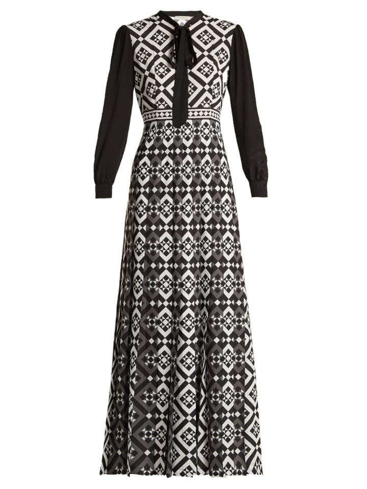 Mary Katrantzou Duritz Tile-print Crepe De Chine Dress